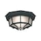 Designers Fountain Parsons 1-Light Black Outdoor Flush Mount Light with Frosted Glass Shade 2067-BK - alternate 1